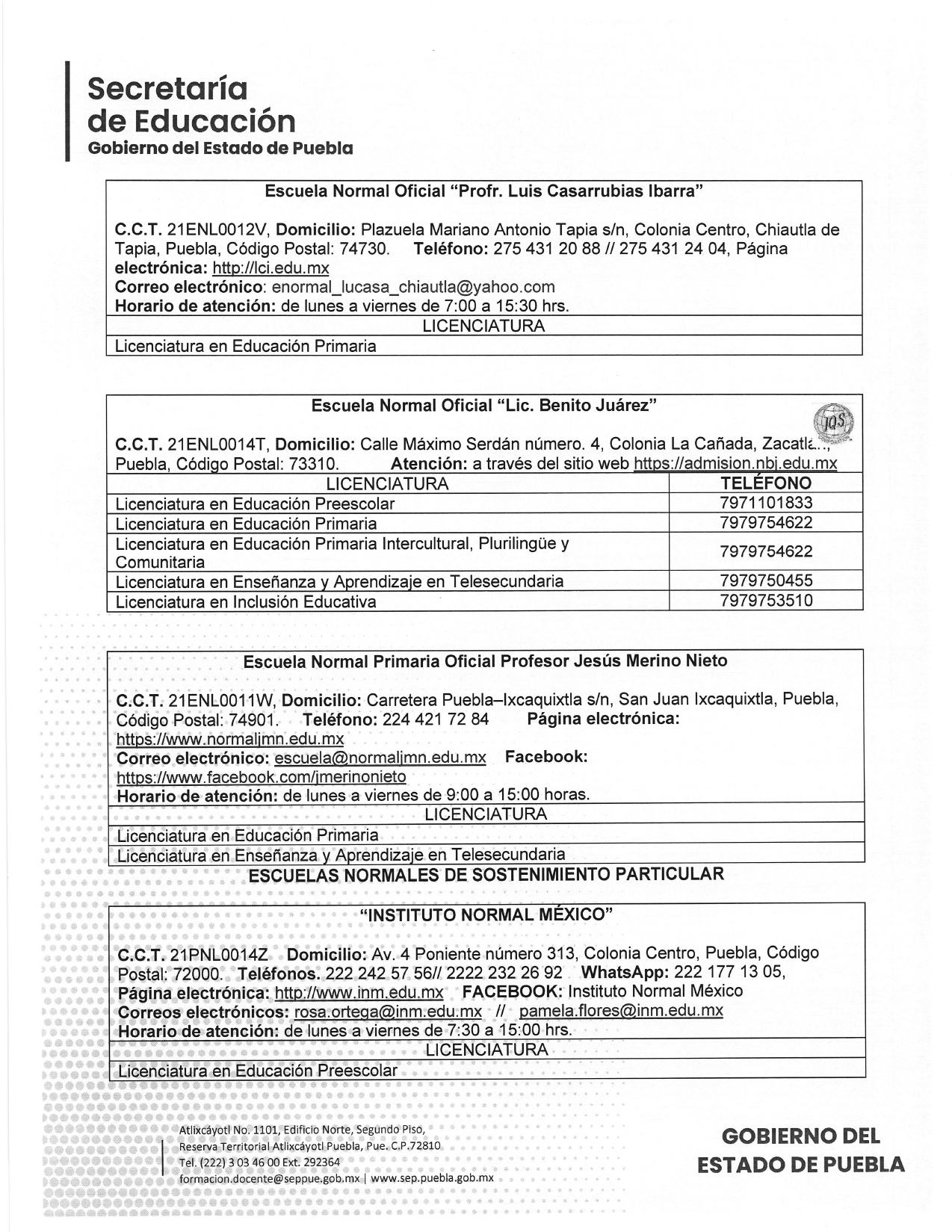 CONVOCATORIA DE INGRESO A LA EDUCACIÓN NORMAL - PUEBLA - 2024 2025_pages-to-jpg-0004