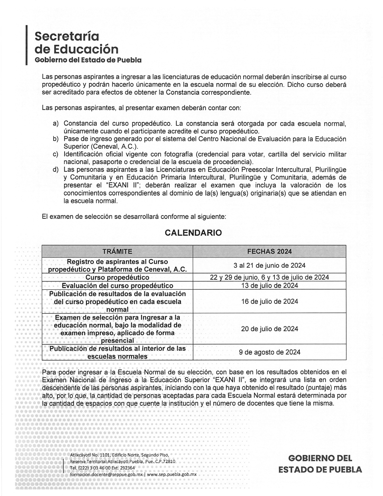 CONVOCATORIA DE INGRESO A LA EDUCACIÓN NORMAL - PUEBLA - 2024 2025_pages-to-jpg-0010